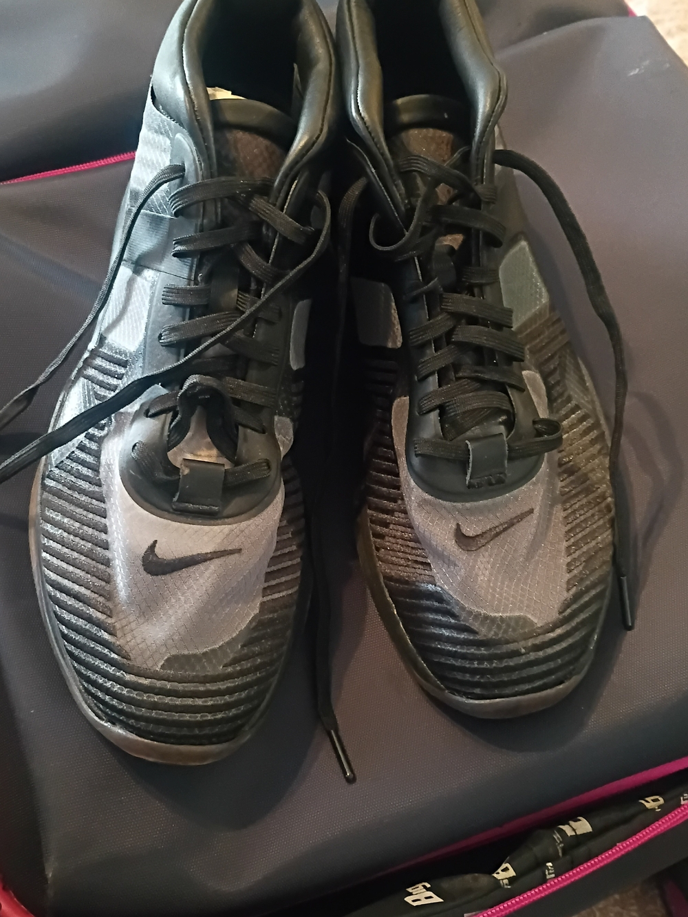 Nike Men’s LeBron James Black and Gray Athletic Trainers